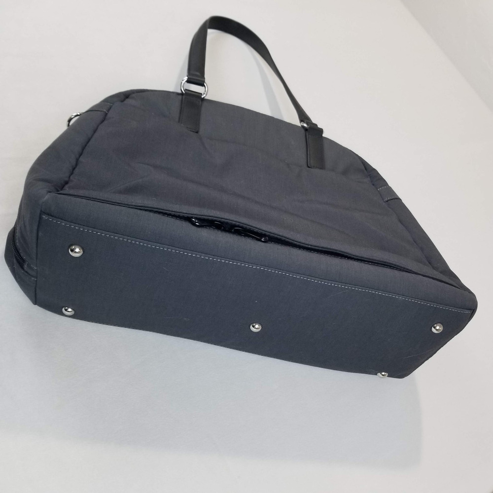 Lo & Sons OMG Nylon Bag Womens Gray Silver Azure Laptop Travel Tote OG 2 Work - Picture 6 of 15